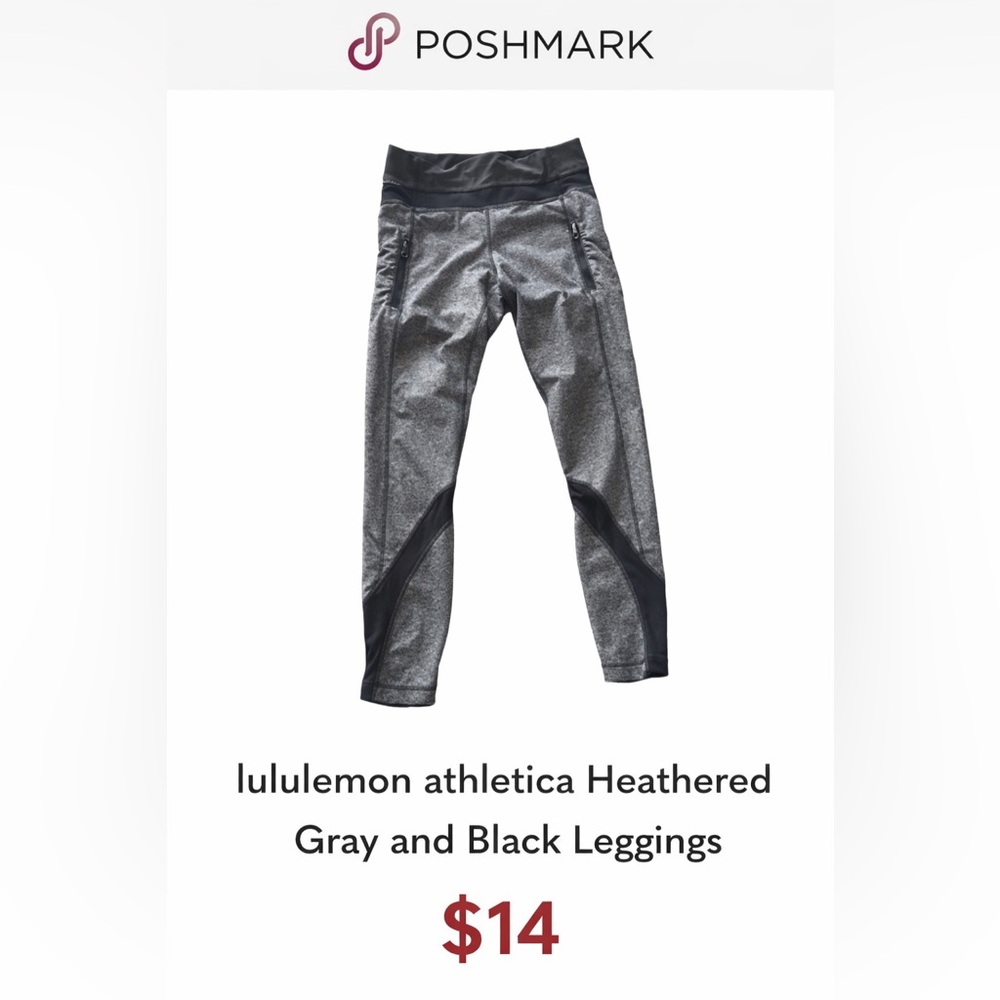 lululemon athletica Heathered Gray and Black Leggings